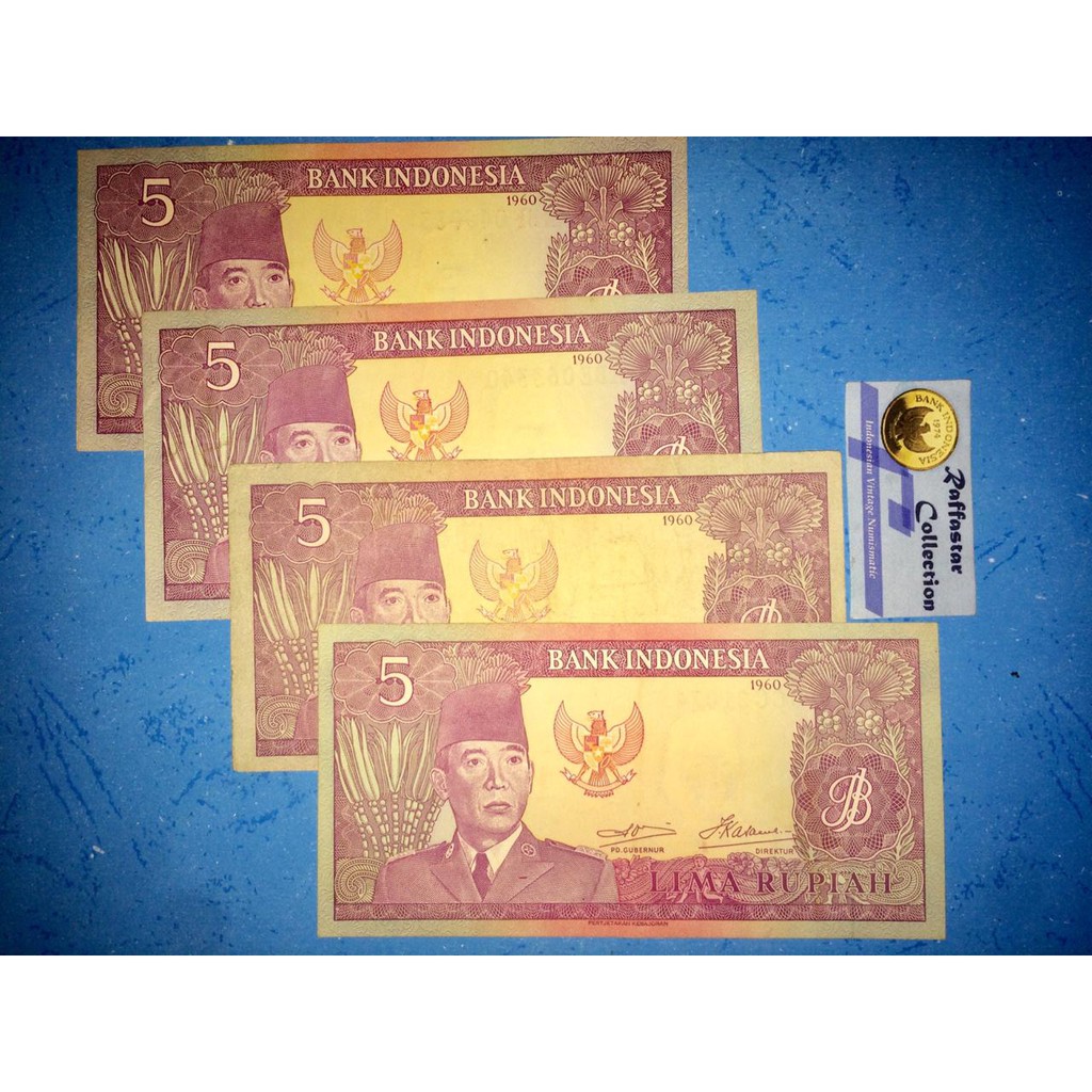 uang lama 5 soekarno 1960 UNC