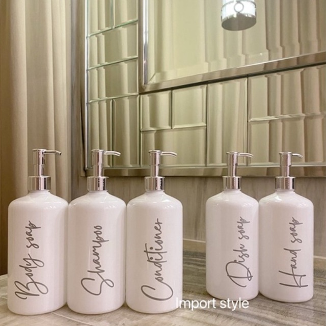 botol glossy silver edition. aesthetic bottle minimalist refill organizer tempat sabun cair botol estetik pump