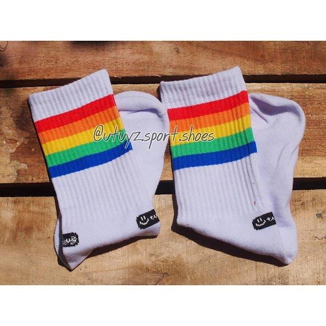  Kaos  kaki  skate oldschool pelangi  rainbow Shopee Indonesia