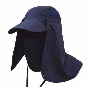 Topi Pancing Anti UV Matahari Pelindung Leher - Biru