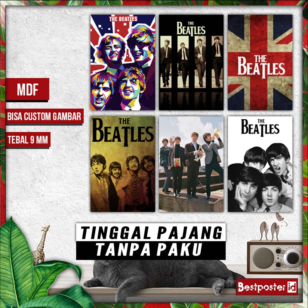 Poster THE BEATLES Frame Kayu BAND MDF 007