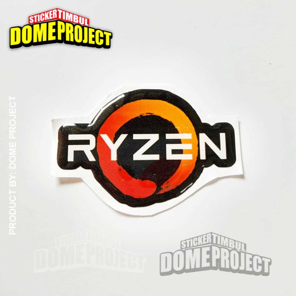 AMD RYZEN STIKER EMBLEM STIKER RESIN TIMBUL LENTUR AKSESORIS PC GAMING KUALITAS WATERPROOF