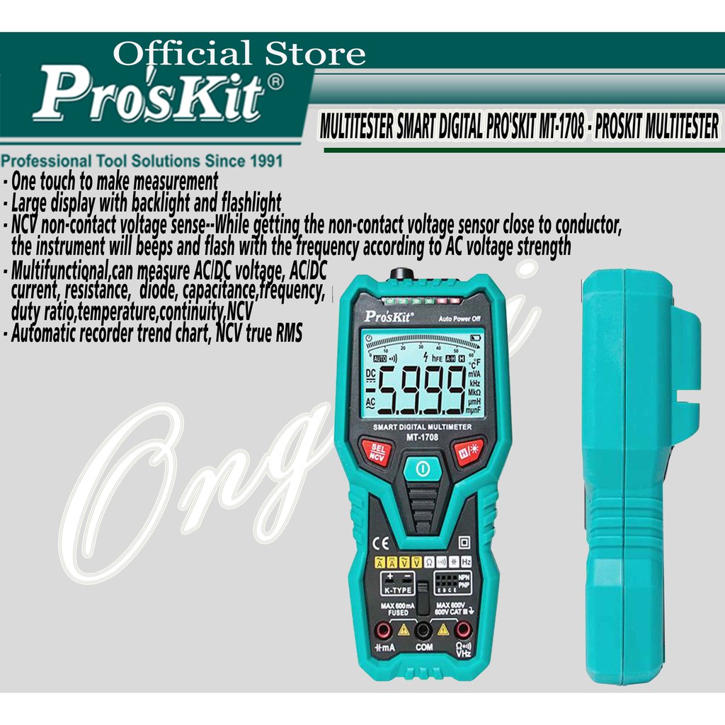 MULTITESTER SMART DIGITAL PRO'SKIT MT-1708 3-5/6 ORIGINAL