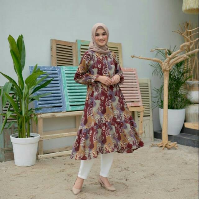 Dark maroon plante tunik Heaven Lights