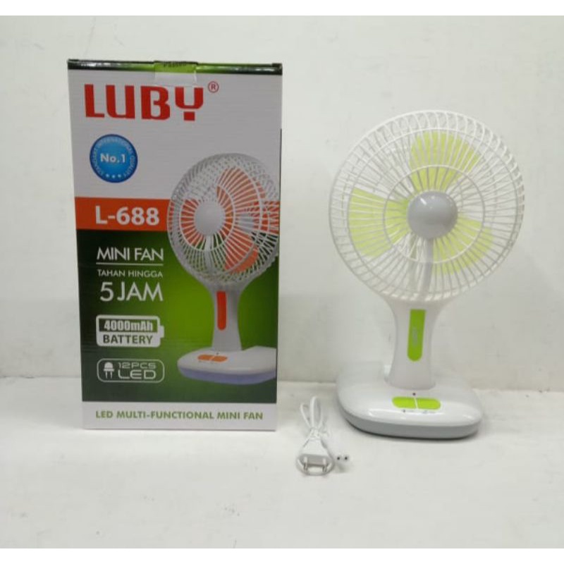 Lampu emergency kipas portebel Luby L 688