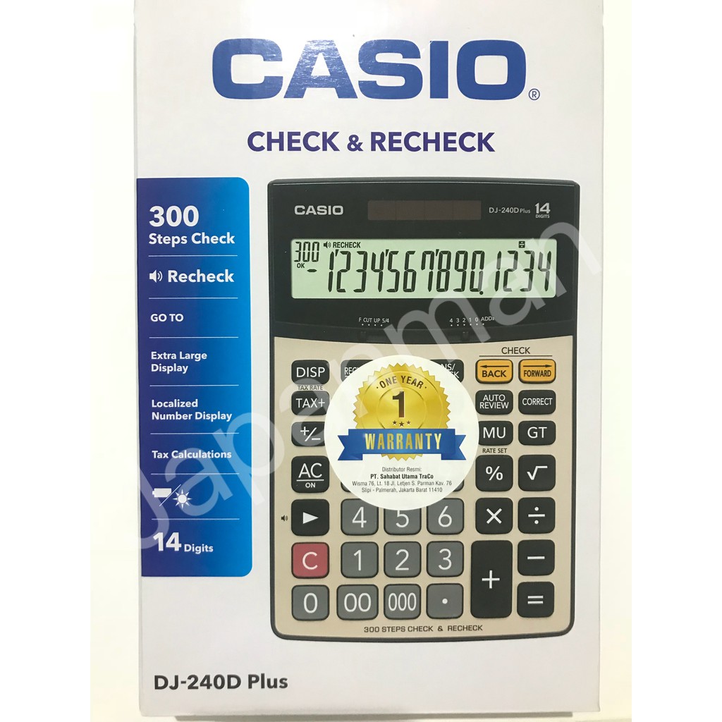 

Casio Kalkulator Meja DJ-240 D Plus Desktop Calculator