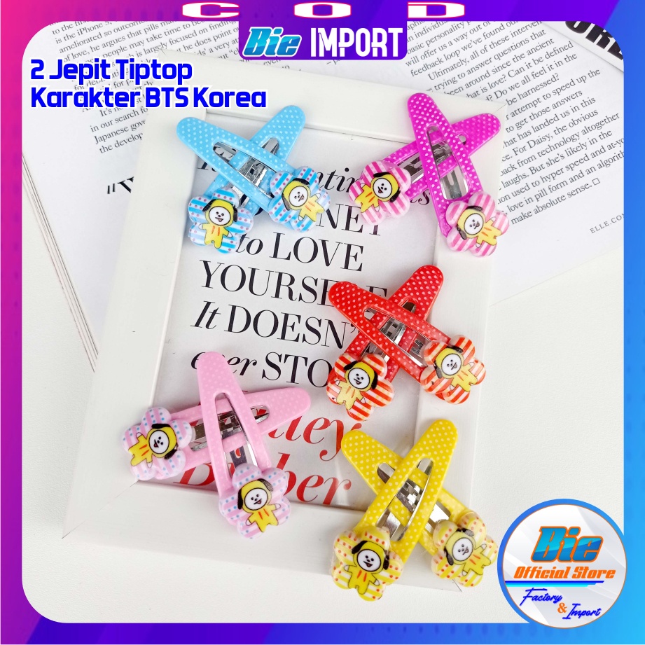 2 Pcs Jepit Tiptop BTS Korea Impor Best Seller