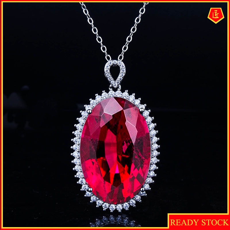 [Ready Stock]Fashionable Elegant Ruby Necklace for Women European and American Luxury