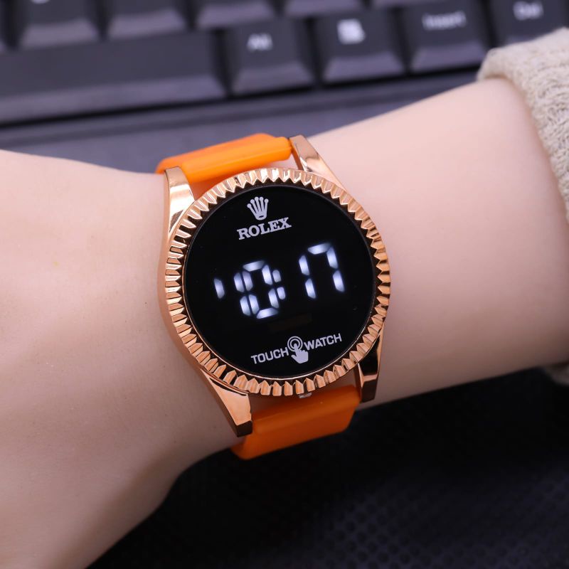 Jam Tangan Wanita Rolex Touch Watch LED Premium Quality Free Bok