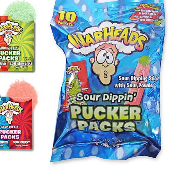 

READY STOCK~ Warheads Sour Dippin Pucker Packs 3 oz (84 gr) - permen asam isi 10 pack kecil 6F