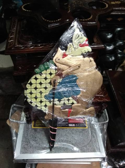 WAYANG SEMAR WARNA UKURAN L 40x22 cm BAHAN KAYU - PAJANGAN DAN HIASAN DINDING MURAH KHAS JOGJA