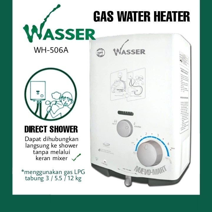 WASSER Water Heater GAS LPG WH-506A / WH 506A / WH 506 A Pemanas Air