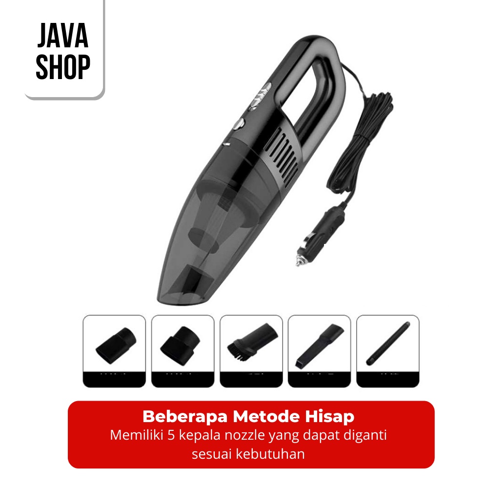 JAVASHOP Vacuum Cleaner Penyedot Debu Kotoran Mobil Tenaga Listrik