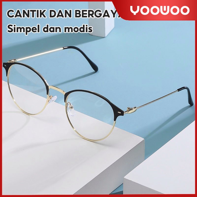 2in1 Kacamata hitam photochromic anti bluelight /wanita pria kacamata bingkai Titanium