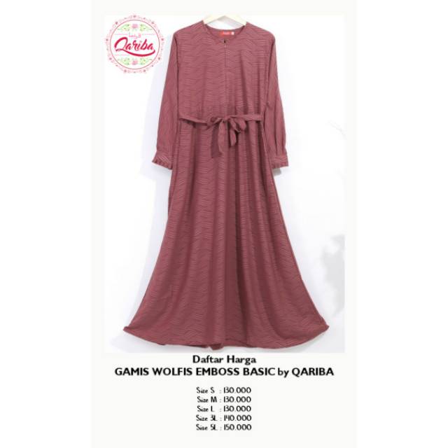 Gamis Basic Qariba ( tanpa kerudung ) Wolfis adem grade A