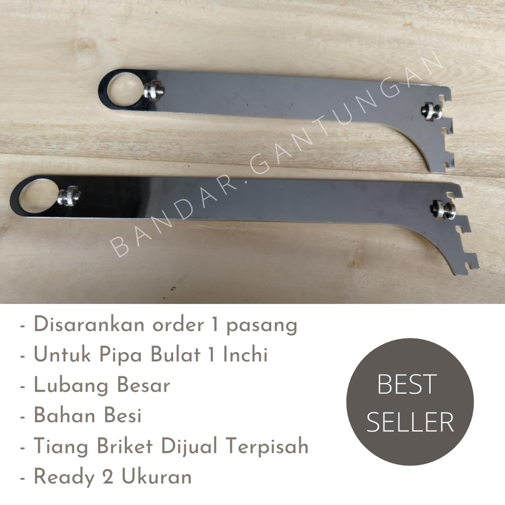 Briket Bracket Breket Dudukan Penyangga Pipa Bulat Lubang Besar Lurus -BH