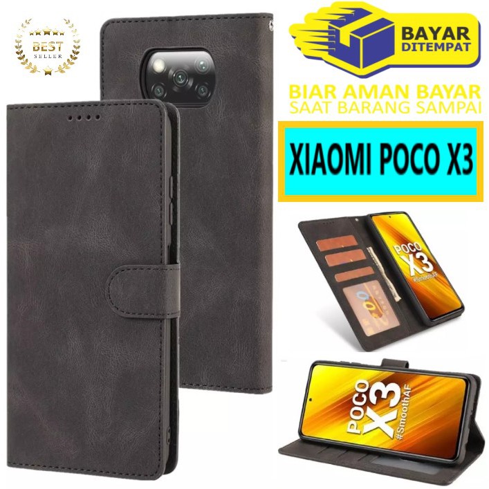 Flip cover XIAOMI POCO X3 Flip case buka tutup kesing hp casing flip case leather wallet