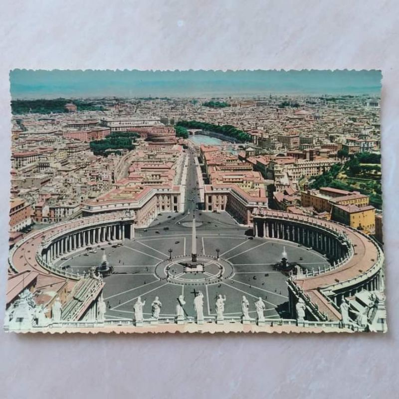

Kartu Pos Kuno Jadul Lawas Place Saint Pierre Roma tahun 1950 an