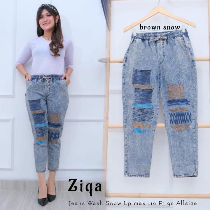 ZIQA Pants Jumbo / Celana Big Size / Celana Jeans Jumbo / Celana Wanita Korea