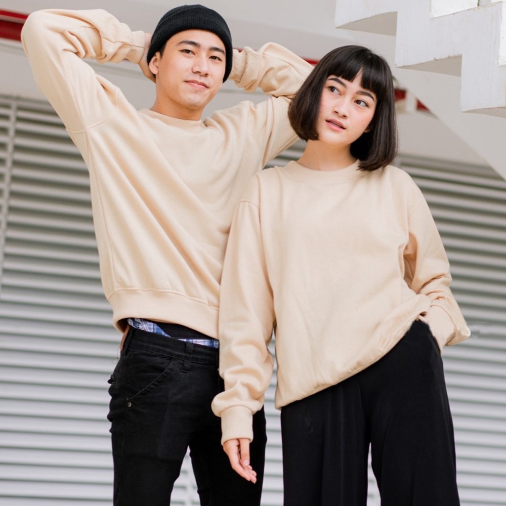 SWEATER CREWNECK POLOS M L XL XXL UNISEX BASIC SWEATER POLOS POLOSAN PRIA SATUAN LUSINAN KAOS POLOS SENJA