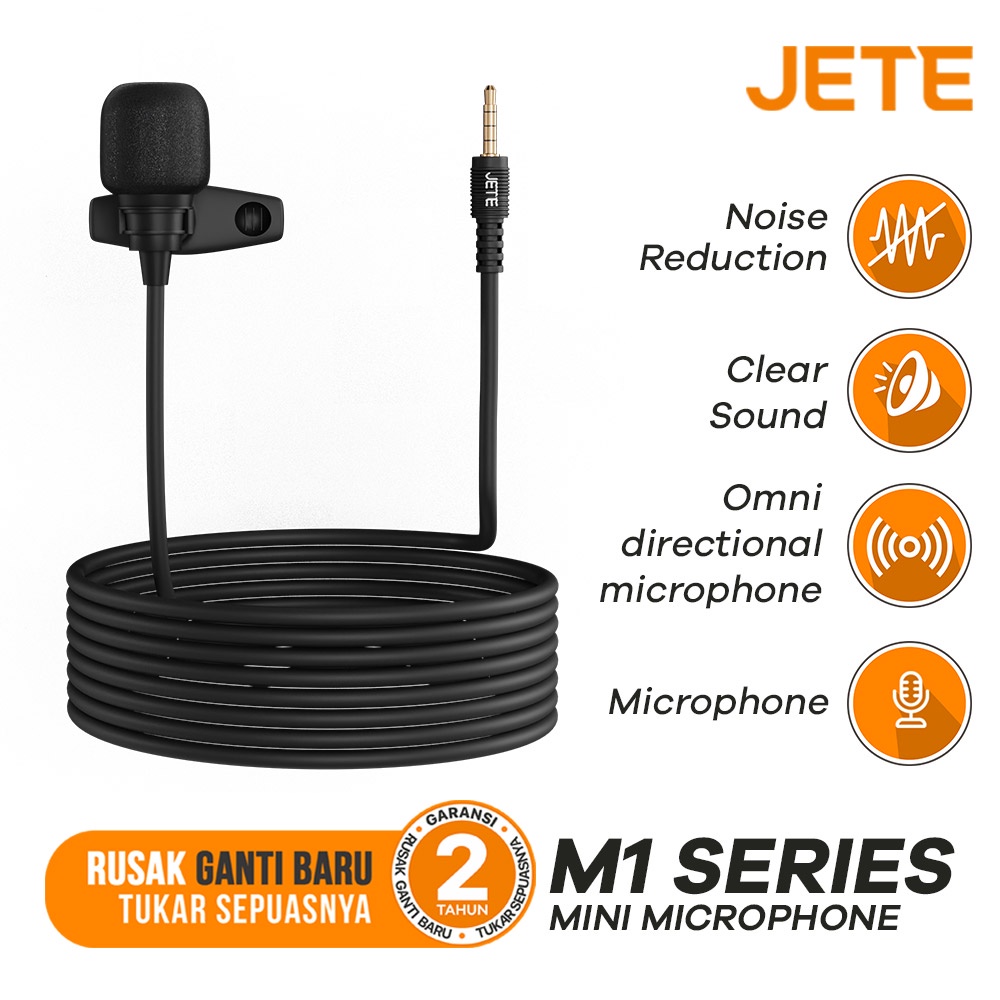 Microphone Clip On JETE M1 Mikrofon Kabel - Garansi 2 Tahun Bebas Tukar Sepuasnya