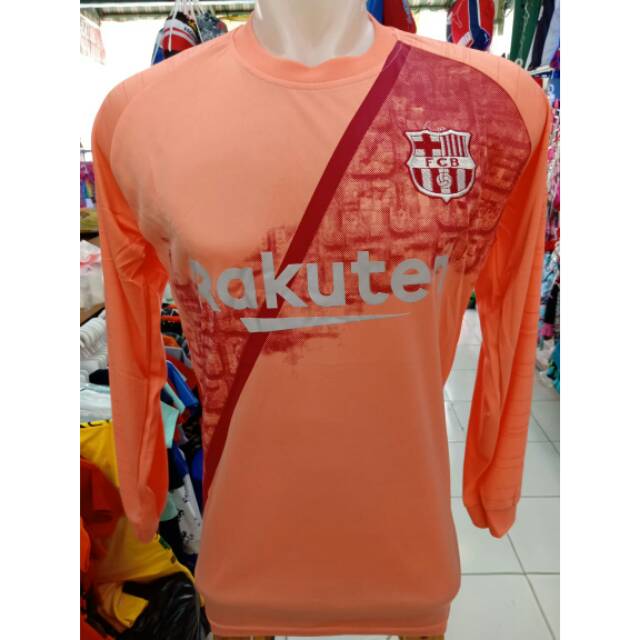 Jersey barcelona orange panjang