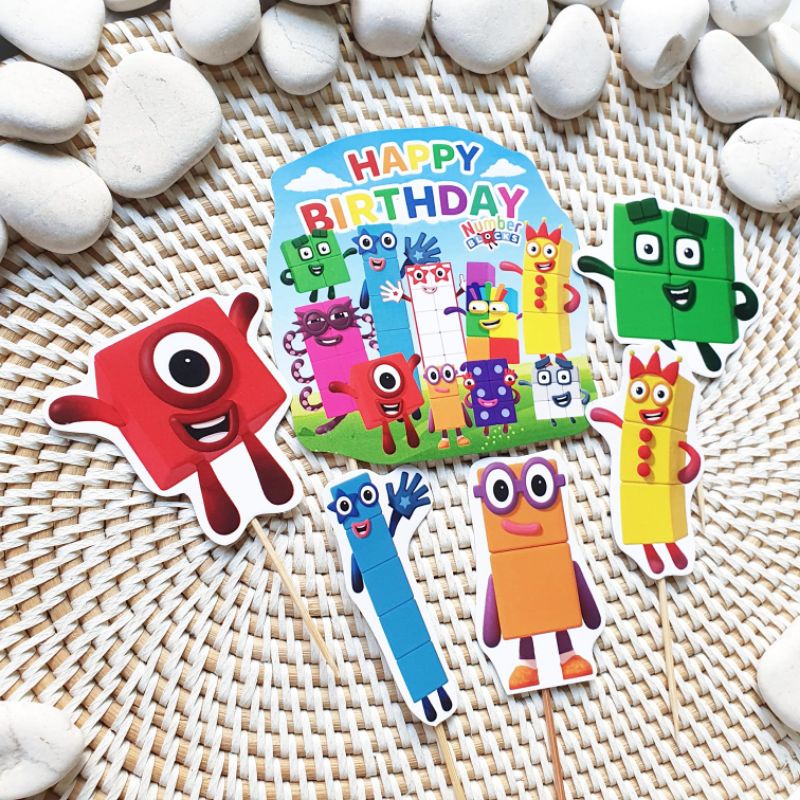 Jual SK Numberblocks Number Blocks Birthday Cake Topper Cupcake Pudding ...