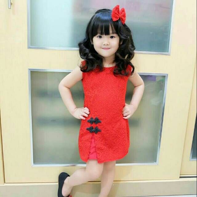 ETHNICKIDSWEAR - CIK MEY CHEONGSAM DRESS BRUKAT / BAJU IMLEK KELUARGA / CHEONGSAM COUPLE FAMILY