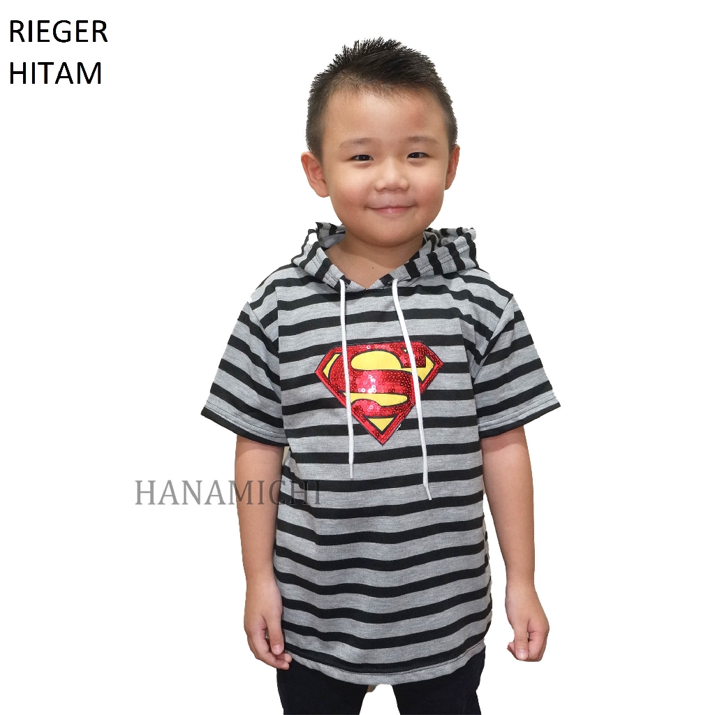 Hanamichi RIEGER Hoodie Anak Lengan Pendek Superhero