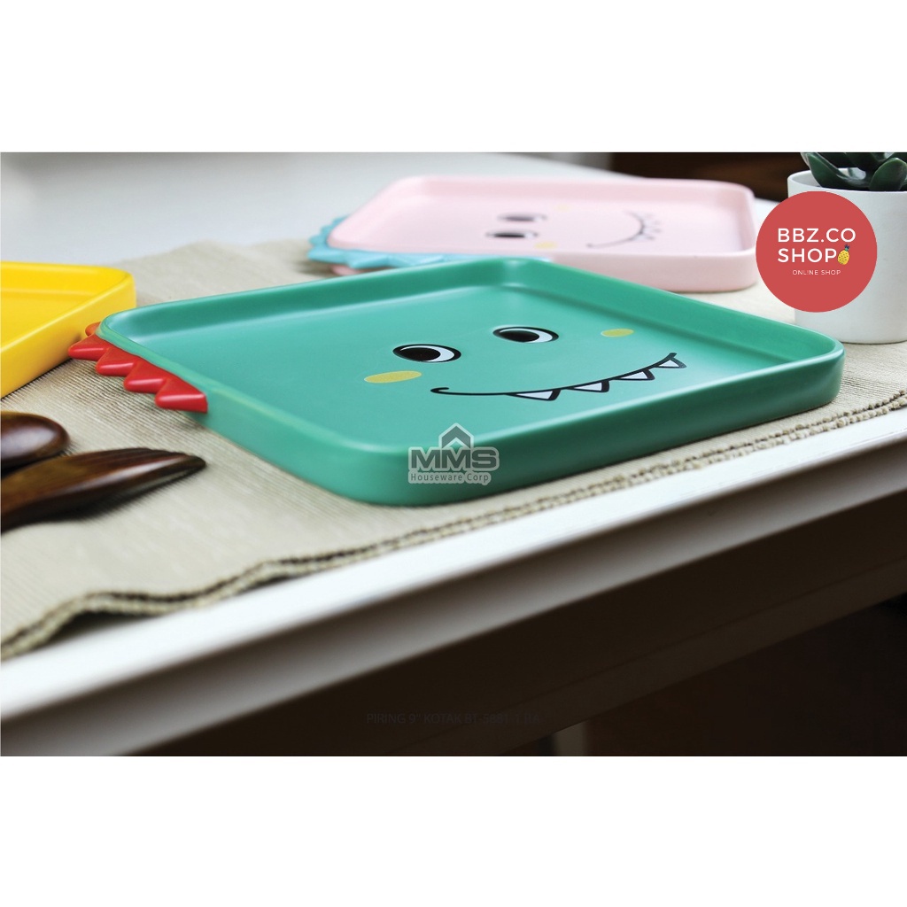 MMS Piring Saji Keramik Kotak Karakter 9 Inch/Porcelain Plate BT-5881-1