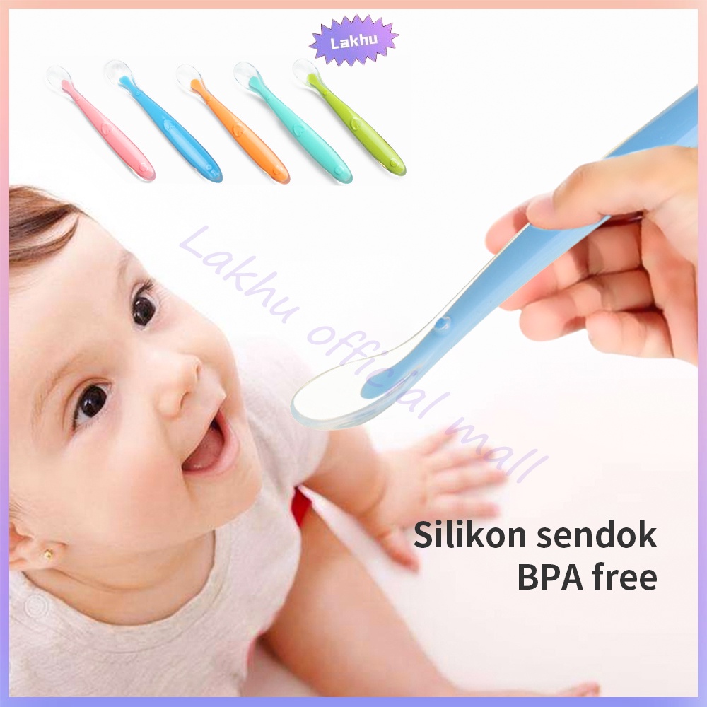 Lakhu spoon silicone baby sendok makan bayi silikon lentur