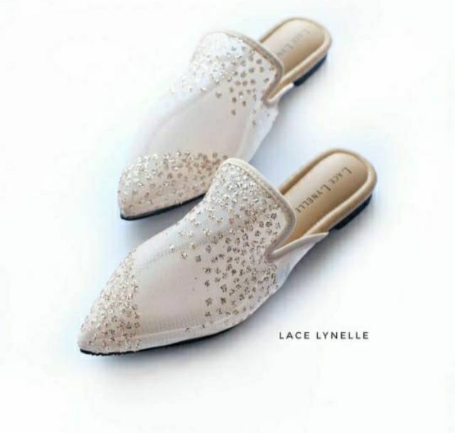 Lace Lynelle Vania Gold Flat Shoes size 39 (JUAL RUGI)