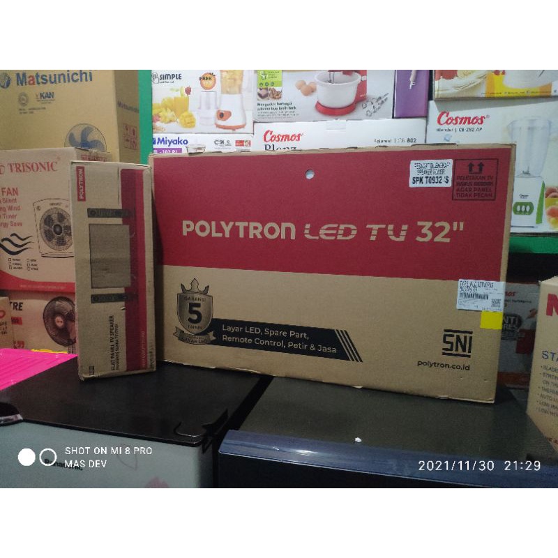 LED Tv Polytron 32 Digital Plus set Spiker Tower kanan kiri