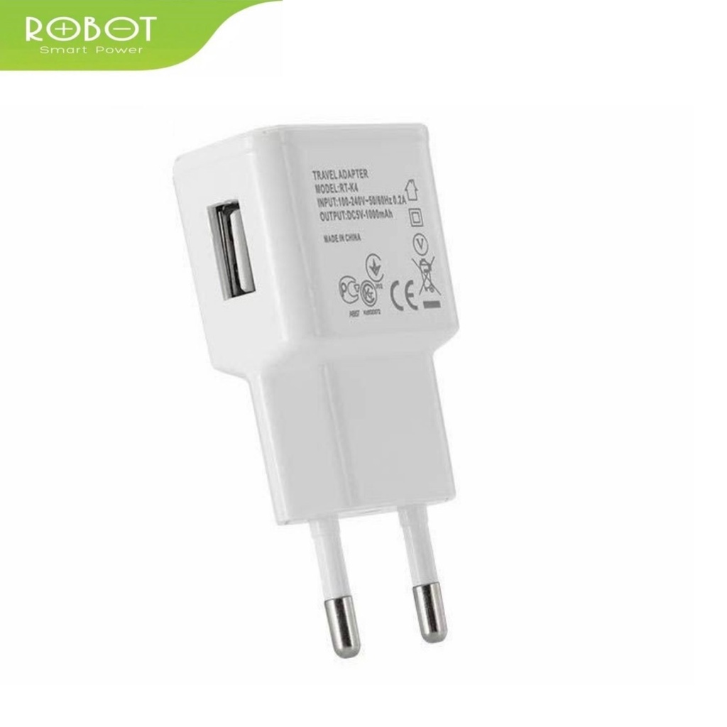 Adaptor Original Kepala Batok Charger Kemei Robot RT-K4 Travel USB Port Adapter 1A