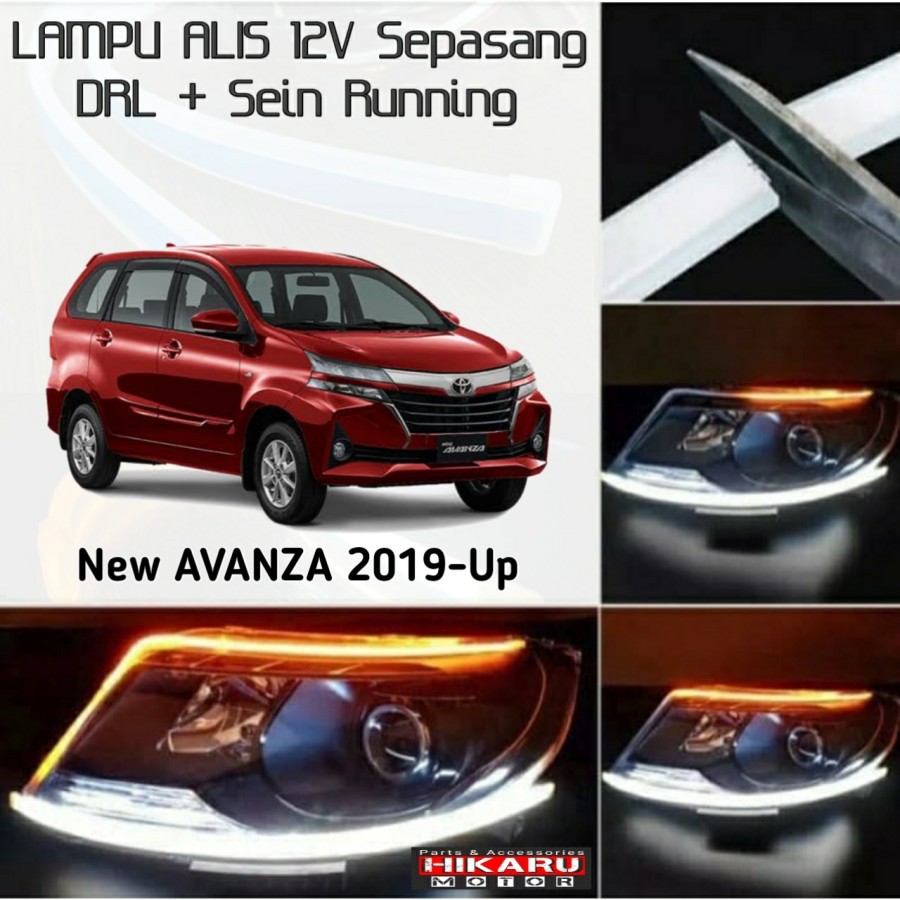 Lampu Alis LED DRL Sen Running Mobil AVANZA 2019-Up Sepasang Headlamp