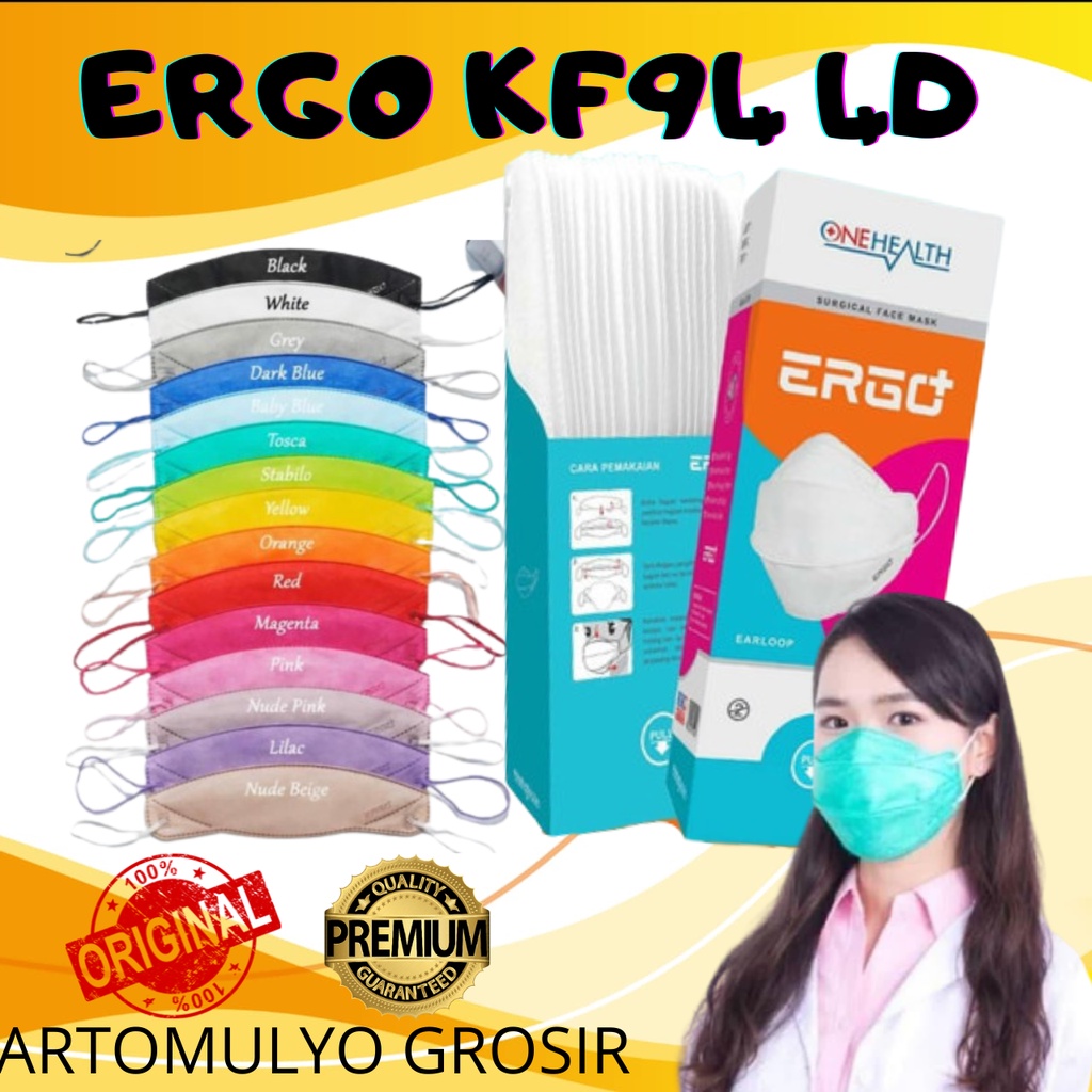 One health MASKER ONEHEALTH ERGO KF94 isi 25 pcs 4D ORIGINAL KEMENKES