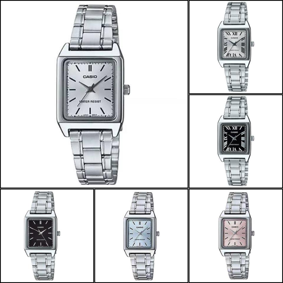 PA JAM TANGAN WANITA CASIO LTP V007D RANTAI STAINLESS STEEL ANALOG QUARTZ COUPLE PRIA IMPORT GROSIR PREMIUM CS010