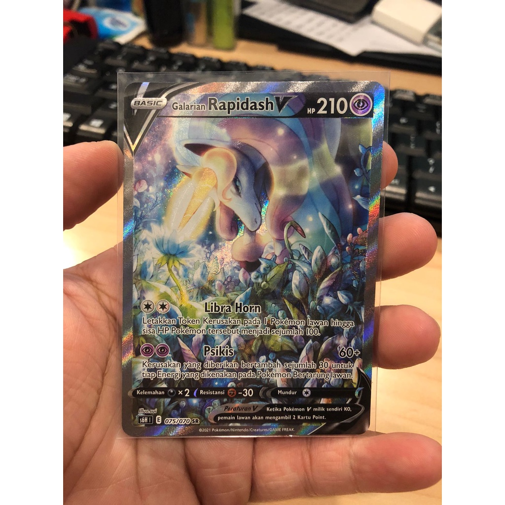 Kartu Pokemon TCG Galarian Rapidash V SR AA Alternate Art Secret Rare s6H Ganjur Original Indonesia 