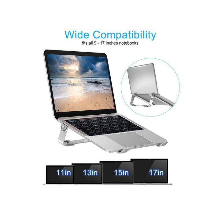 Laptop stand holder choetech aluminum foldable portable adjustable h033 - Dudukan notebook lipat