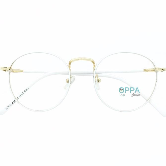 Frame Kacamata Korea Pria Wanita OPPA OP02 FWHGD Putih Bulat Fashion