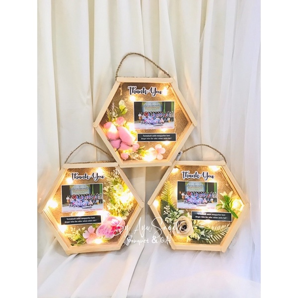 hexagonal kado unik frame stick ice cream
