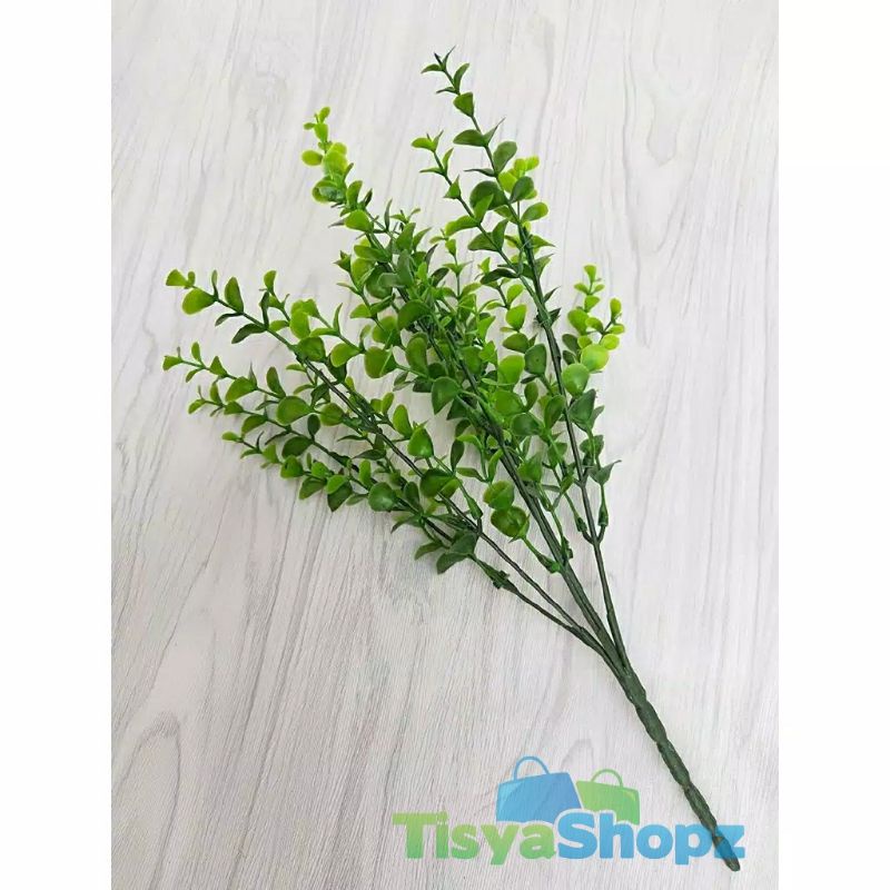 Daun Dollar Mini 7 Cabang / Daun Artificial Plastik [TANPA POT]