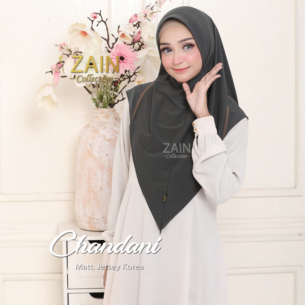Jilbab Instan Bergo Chandani Ori Zain Collection-ABU TUA