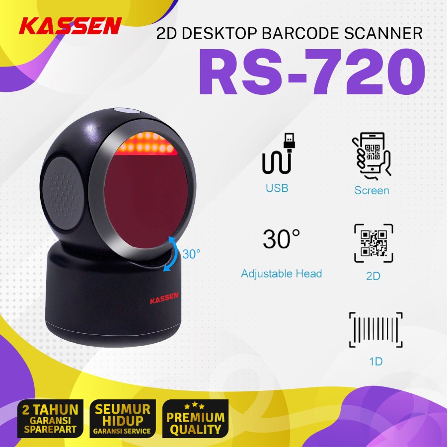 SCANNER BARCODE KASSEN RS-720 OMNI 1D 2D