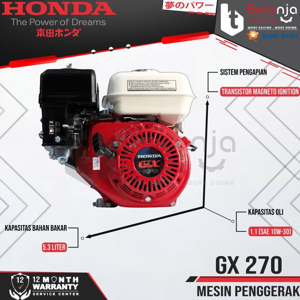 Mesin Penggerak Honda GX 270 Thailand - Engine I  NEW21