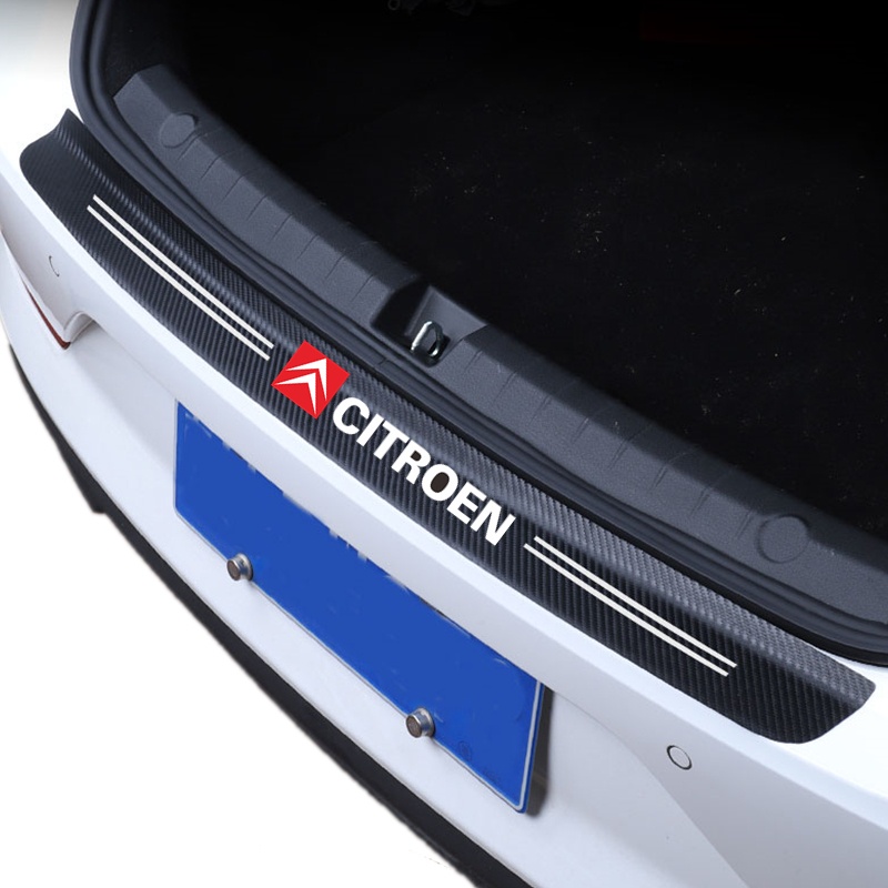 Stiker Pelindung Bumper Belakang Mobil Bahan Carbon fiber Untuk Citroen C4 C5 C3 Berlingo C2 C1 Picasso Xsara