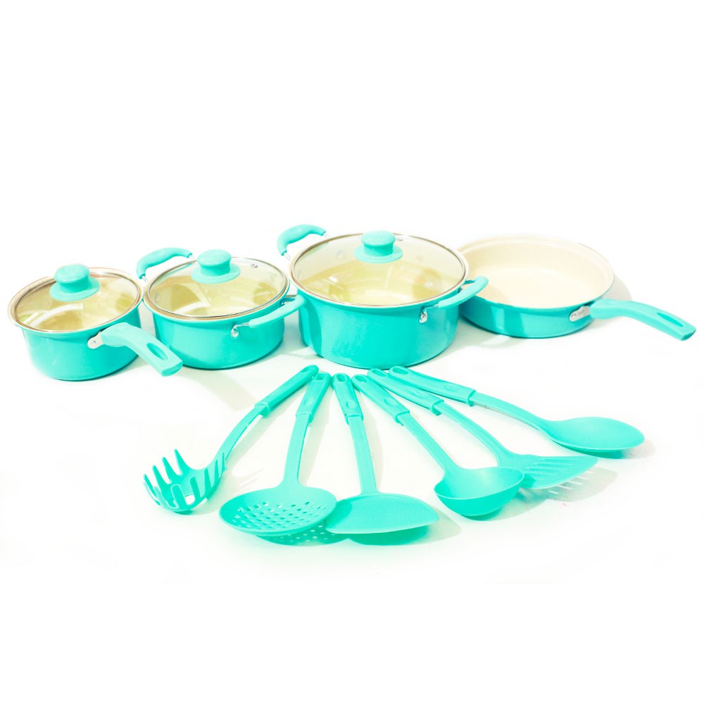 Panci Set 13 pcs  Marbel Non-Stick Multifungsi TRI J - Warna Random