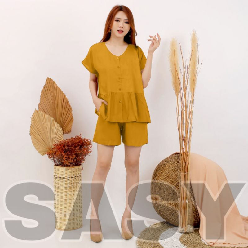 COD SETELAN RAYON CELANA PENDEK / SETELAN WANITA KEKINIAN CELANA PENDEK / SETELAN PIYAMA / PIYAMA CELANA PENDEK /  BAJU SANTAI WANITA / BUSUI FRIENDLY / SETELAN WANITA KEKINIAN KOREAN STYLE / ONE SET KOREA STYLE