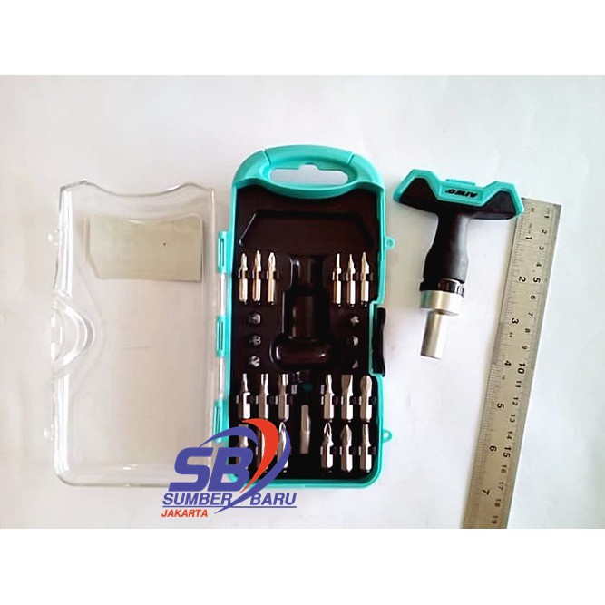 AIWO 4005 OBENG T FIVE STAR 27PCS SOCKET & BIT SET KUNCI SOK OBENG KUALITAS TERBAIK SBJ