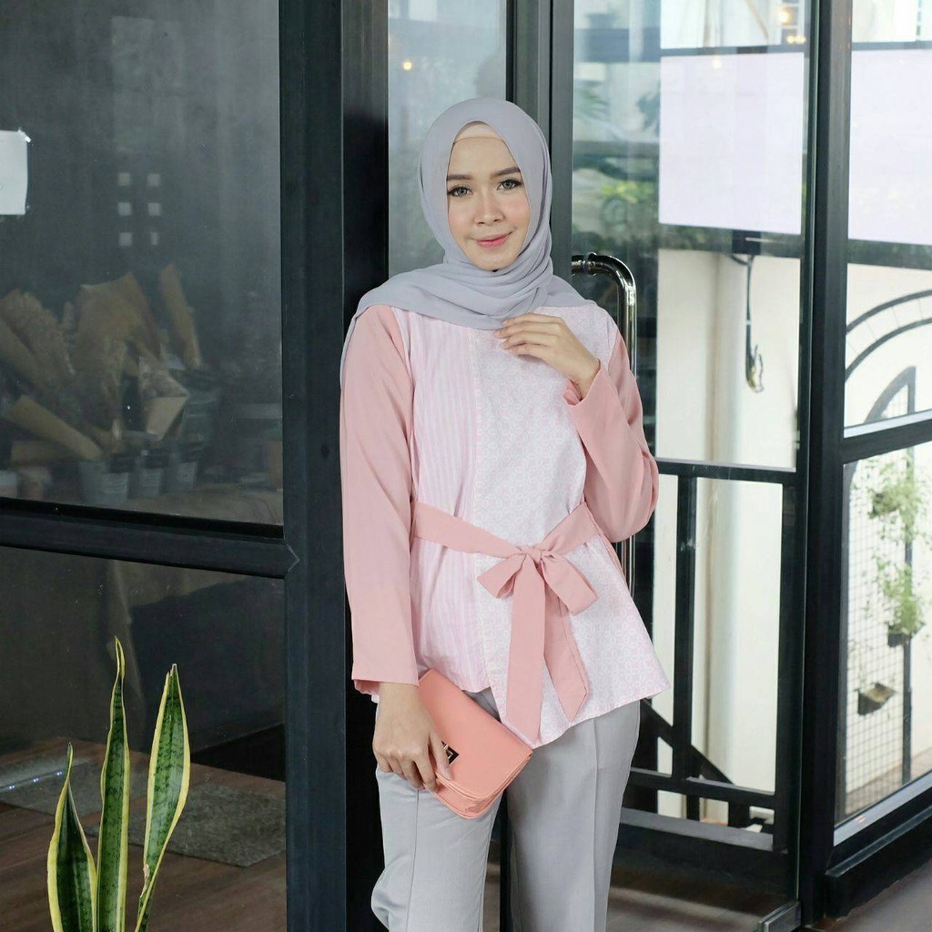 baju batik wanita VINOLIA BLOUSE bahan peachsofie kombi katun BATIK CAP ORI atasan batik baju kerja